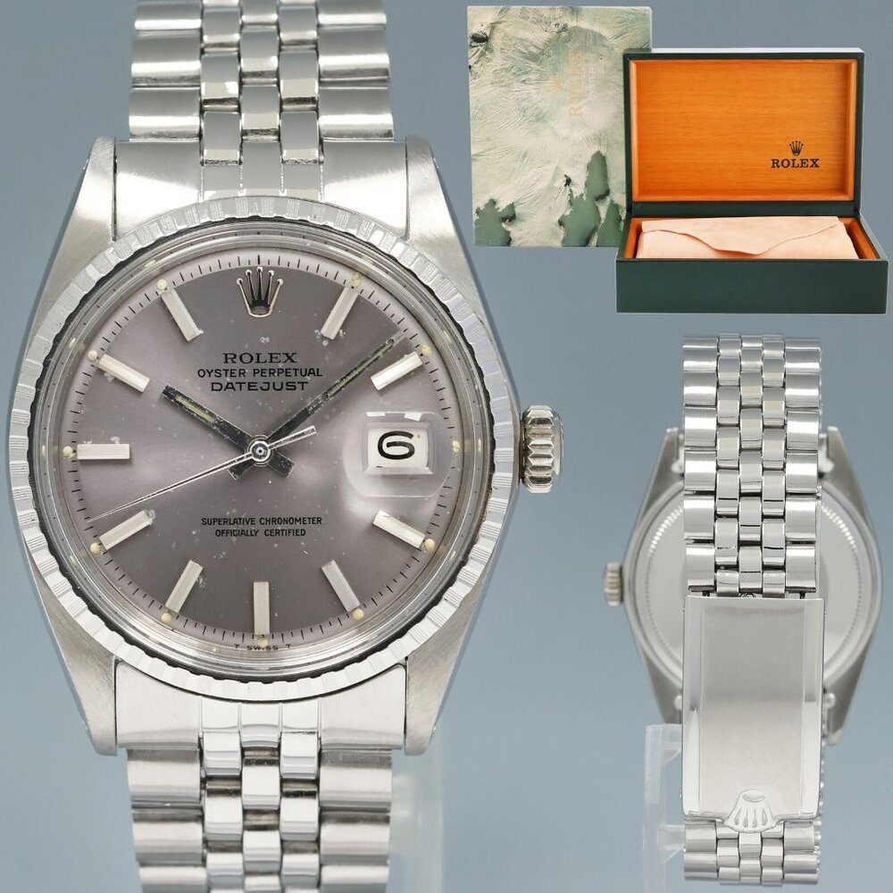 Sale! Rolex 36mm Grey Datejust Watch w/ Box